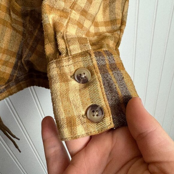 Urban Outfitters Plaid Flannel Hooded Pullover Kangaroo Pocket A4 - Picture 3 of 7